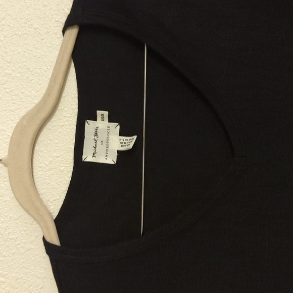Michael Stars For Anthropologie XS/S Made In USA VNeck Long Sleeve Top Black - Picture 3 of 8